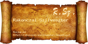 Rakonczai Szilveszter névjegykártya
