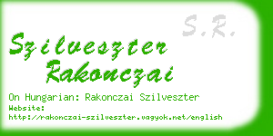 szilveszter rakonczai business card